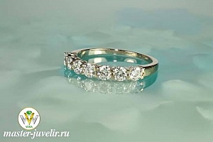Кольцо Дорожка из белого золота с бриллиантами 